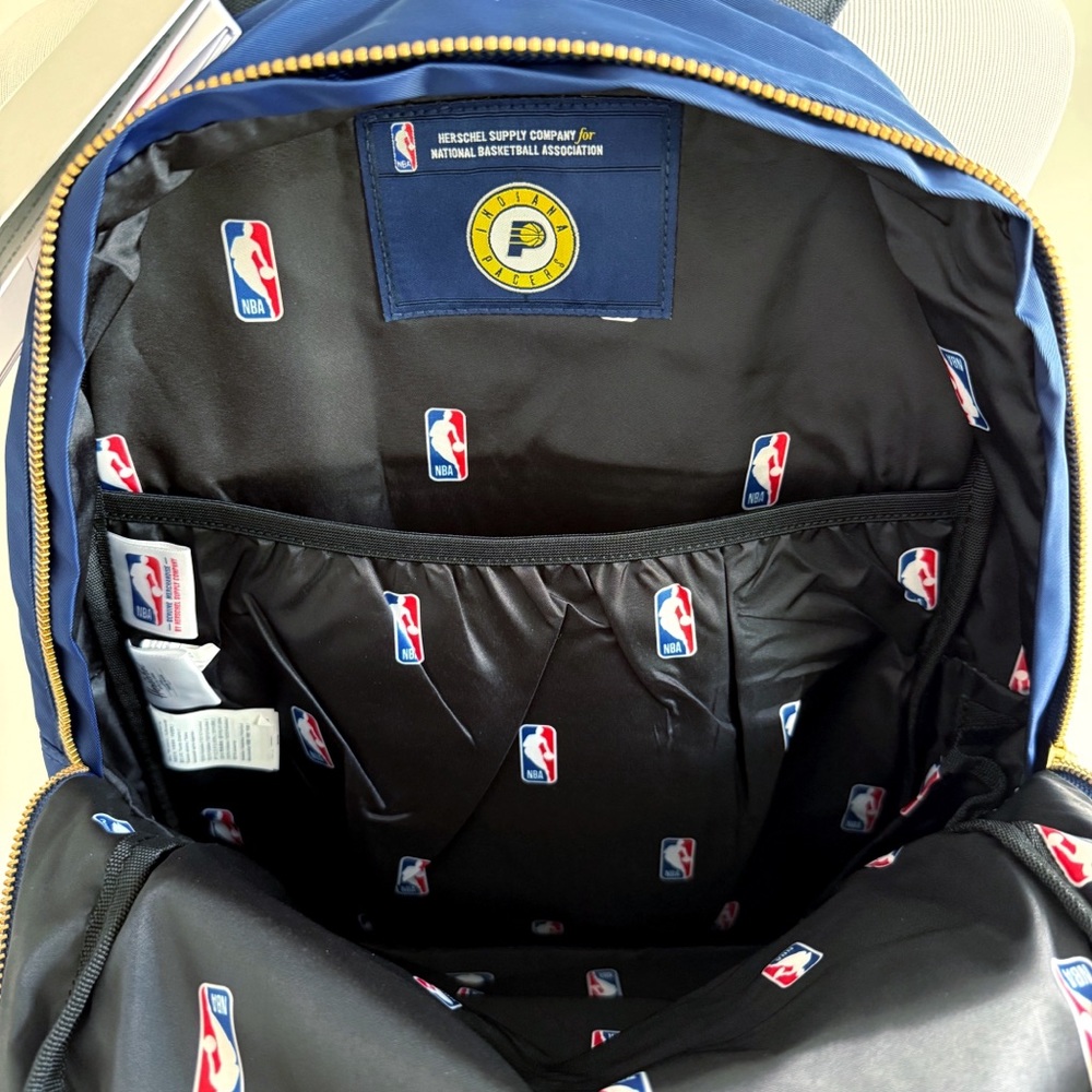 Herschel Supply Co Indiana Pacers Backpack NBA Fan Gear Gift Satin Navy Blue - Picture 10 of 16
